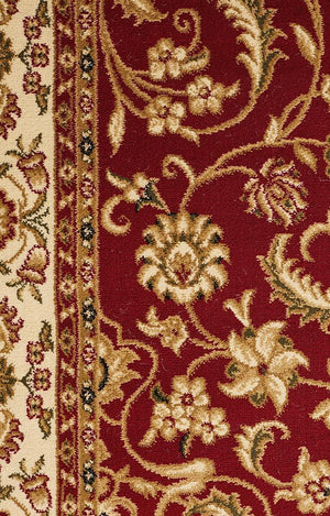 Medallion Rug Red with Ivory Border - Floorsome - Traditional