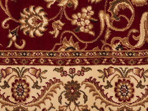 Medallion Rug Red with Ivory Border Runner - Floorsome - Traditional