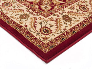 Medallion Rug Red with Ivory Border Runner - Floorsome - Traditional