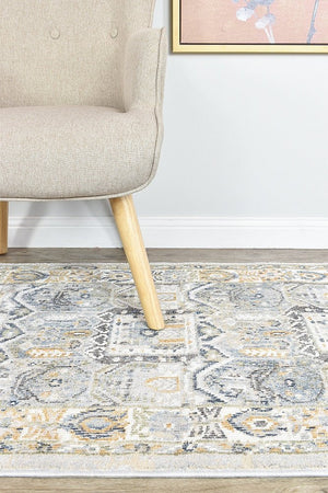 Medina Blue Grey Runner Rug 0319A - Floorsome - RUNNER