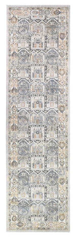 Medina Blue Grey Runner Rug 0319A - Floorsome - RUNNER