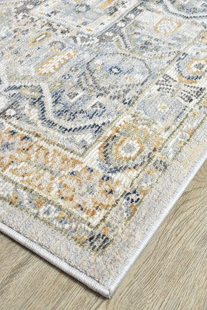 Medina Blue Grey Runner Rug 0319A - Floorsome - RUNNER