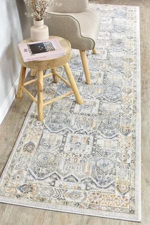 Medina Blue Grey Runner Rug 0319A - Floorsome - RUNNER