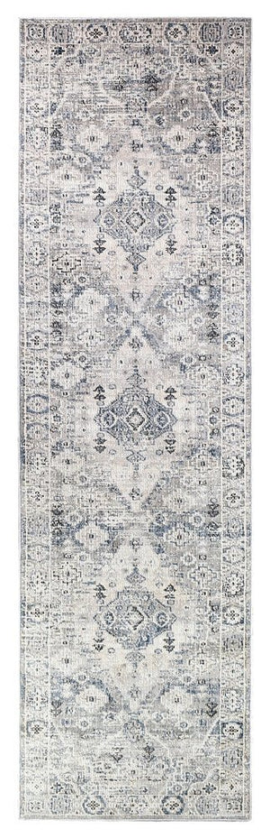 Medina Blue L.Grey Runner Rug 0320C - Floorsome - RUNNER