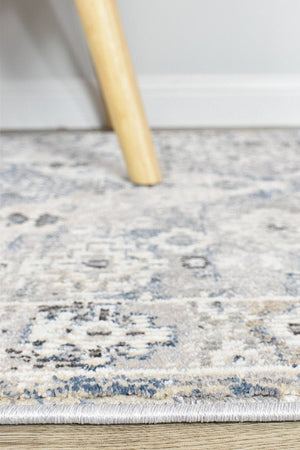 Medina Blue L.Grey Runner Rug 0320C - Floorsome - RUNNER