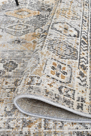 Medina Grey Mustard Rug 0320C - Floorsome - MODERN