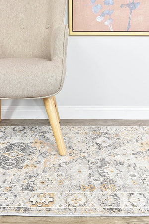 Medina Grey Mustard Rug 0320C - Floorsome - MODERN