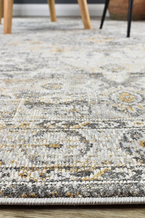 Medina Grey Mustard Rug 0320C - Floorsome - MODERN