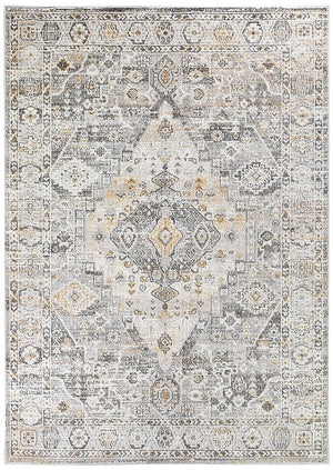 Medina Grey Mustard Rug 0320C - Floorsome - MODERN