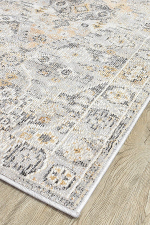 Medina Grey Mustard Runner Rug 0320C - Floorsome - RUNNER