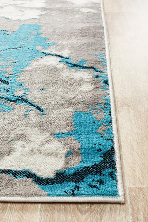 Metro 601 Contemporary Rug Blue Grey - Floorsome - Modern