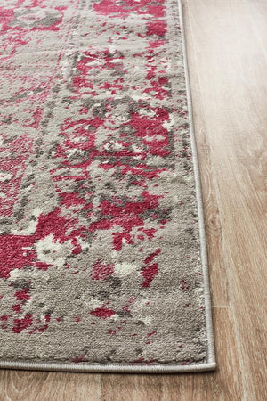 Metro 602 Transitional Rug Grey Fuchsia - Floorsome - Modern