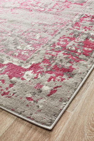 Metro 602 Transitional Rug Grey Fuchsia - Floorsome - Modern