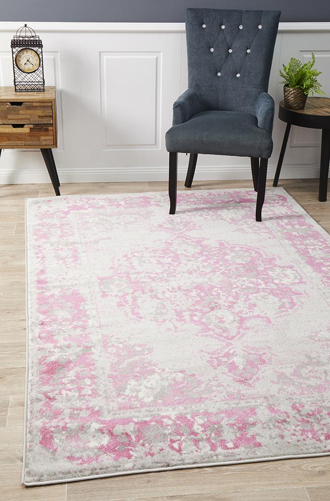 Metro 602 Transitional Rug Grey Fuchsia