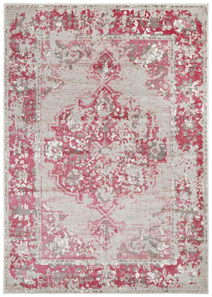 Metro 602 Transitional Rug Grey Fuchsia - Floorsome - Modern