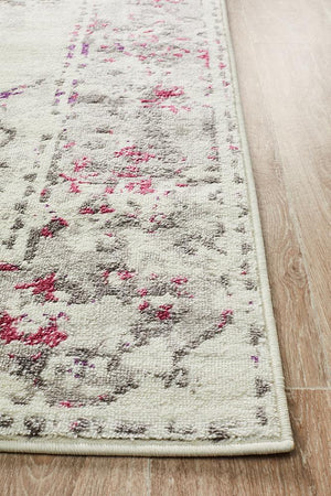 Metro 602 Transitional Rug White Pink Grey - Floorsome - Modern