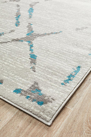 Metro 606 Contemporary Diamond Rug Grey Blue - Floorsome - Modern