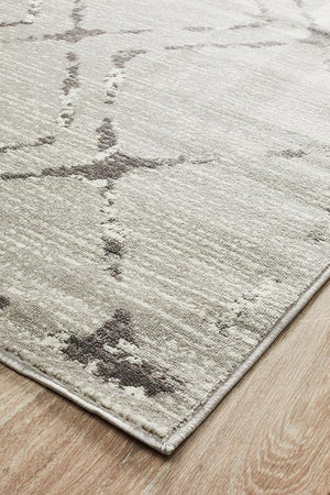 Metro 606 Contemporary Diamond Rug Silver Grey - Floorsome - Modern