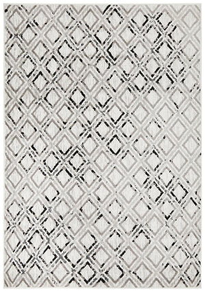 Metro 607 Modern Rug White Black Grey - Floorsome - Modern