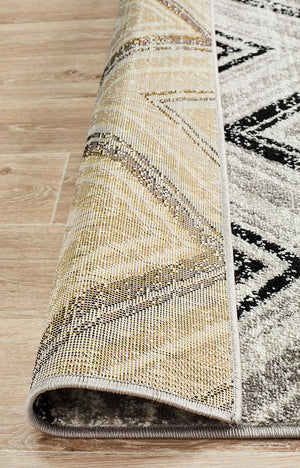 Metro 616 Geo Diamonds Rug Grey Black - Floorsome - Modern