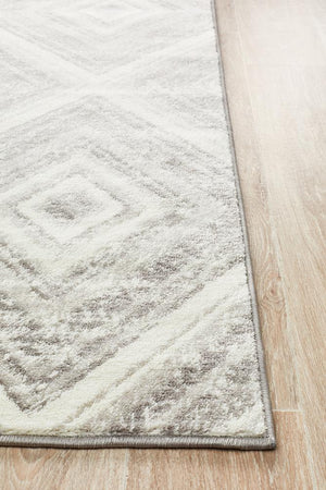 Metro 616 Geo Diamonds Rug Silver Grey - Floorsome - Modern