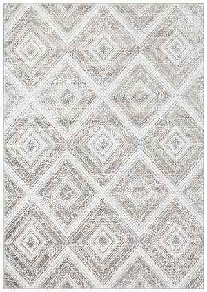 Metro 616 Geo Diamonds Rug Silver Grey - Floorsome - Modern