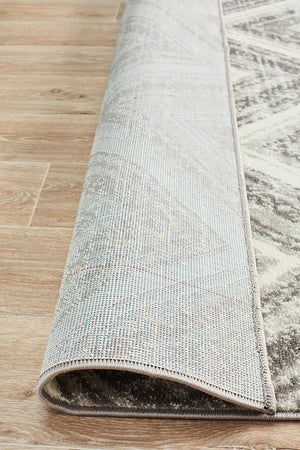 Metro 616 Geo Diamonds Rug Silver Grey - Floorsome - Modern