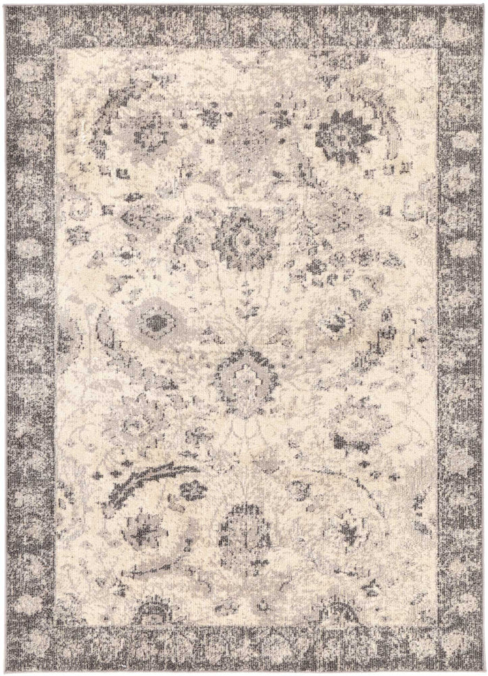 Micah Beige/Black Traditional Rug