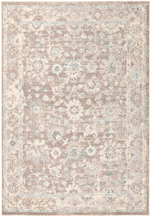 Micah Grey/Sky Blue Floral Rug - Floorsome - Rug