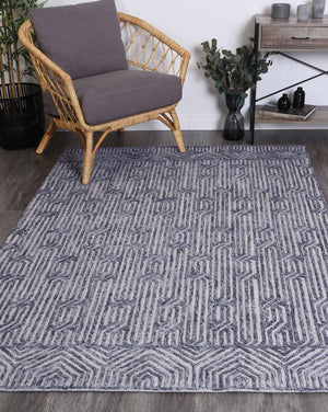 Mirabella Almeria Blue Contemporary Rug - Floorsome - Modern Rugs