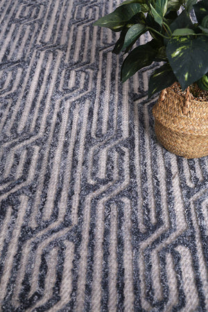 Mirabella Almeria Blue Contemporary Rug - Floorsome - Modern Rugs