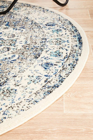 Mist White Transitional Round Rug - Floorsome - Modern