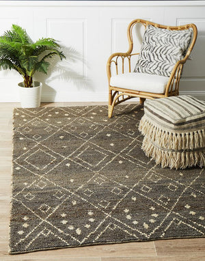 Misu Hand Woven Tribal Jute Rug - Floorsome - Natural