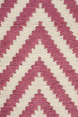 Modern Flatweave Chevron Design Pink Rug - Floorsome - Modern