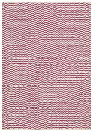 Modern Flatweave Diamond Design Pink Rug - Floorsome - Modern