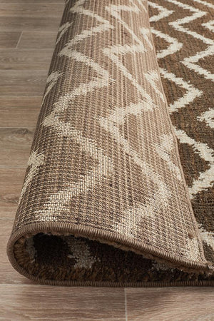 Moroccan Chevron Design Rug Brown Beige - Floorsome - Modern