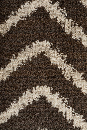 Moroccan Chevron Design Rug Brown Beige - Floorsome - Modern