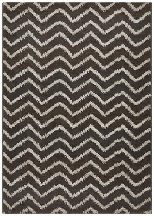 Moroccan Chevron Design Rug Brown Beige - Floorsome - Modern