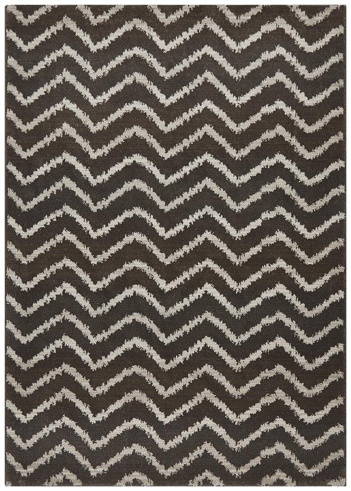 Moroccan Chevron Design Rug Brown Beige