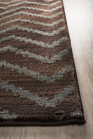 Moroccan Chevron Design Rug Brown Grey - Floorsome - Modern