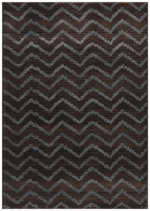 Moroccan Chevron Design Rug Brown Grey - Floorsome - Modern