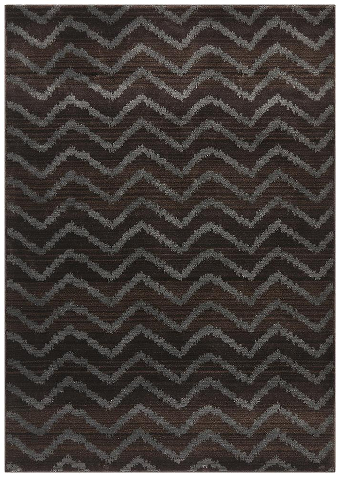 Moroccan Chevron Design Rug Brown Grey