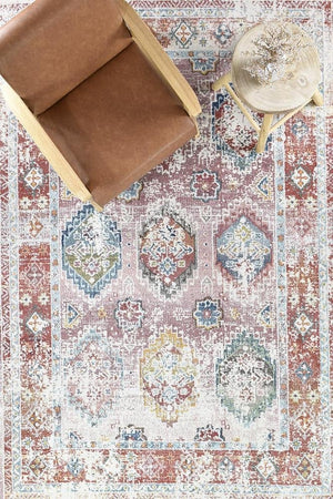 Morocco 0414A Tile Rose Rug - Floorsome - MODERN