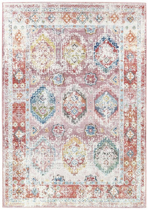 Morocco 0414A Tile Rose Rug - Floorsome - MODERN