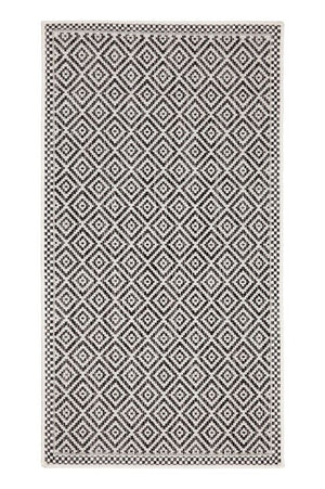 Moti Black And White Diamond Polypropylene Outdoor Rug - Floorsome - Outdoor Rugs