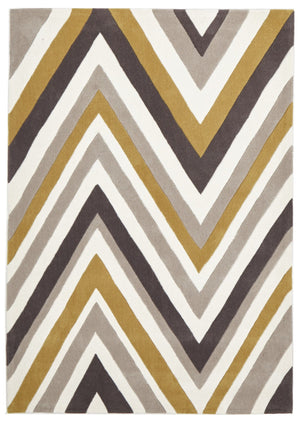 Multi Chevron Rug Yellow Brown - Floorsome - Modern