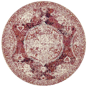 Museum 862 Fuschia Round Rug - Floorsome - 