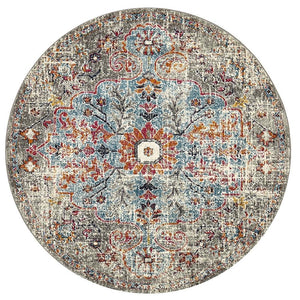 Museum 863 Multi Coloured Round Rug - Floorsome - 