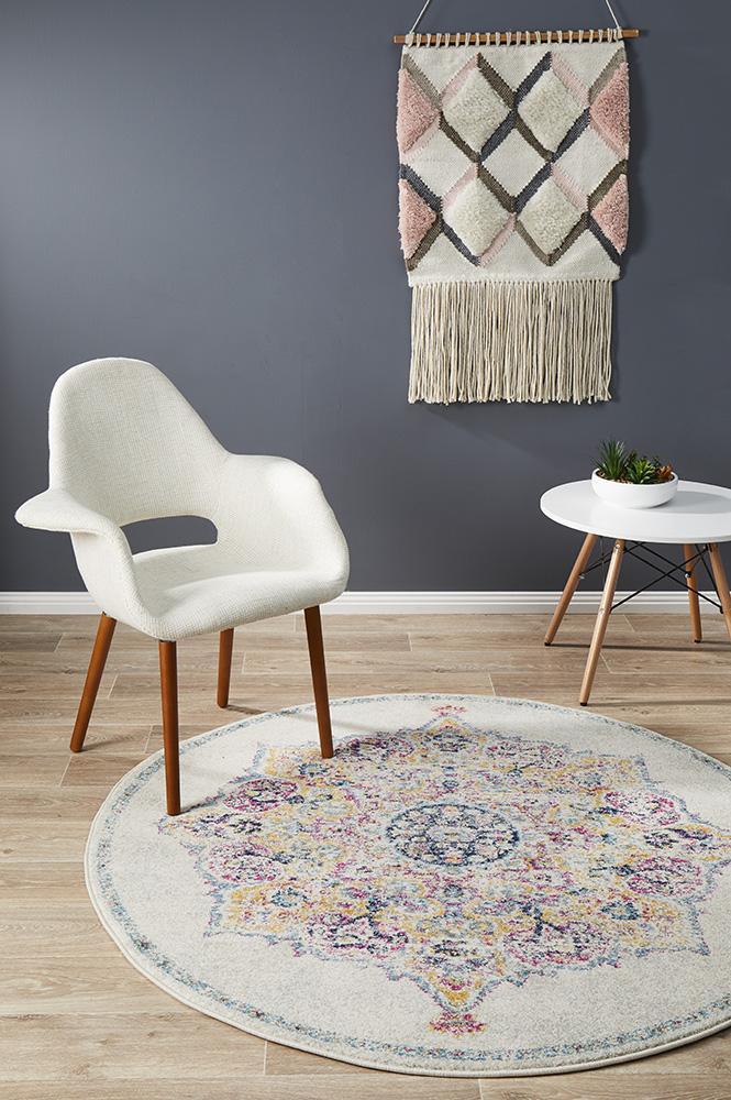 Museum 864 Bone Round Rug