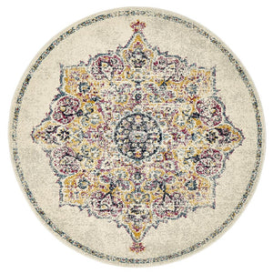 Museum 864 Bone Round Rug - Floorsome - 